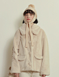 *HAND MADE* LETTERING FUR JACKET_ivory(to be shipped out from November 15)