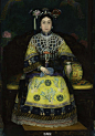 Katherine Carl繪慈禧畫像局部 肩披珍珠瓔珞衣，弗利爾美術館藏