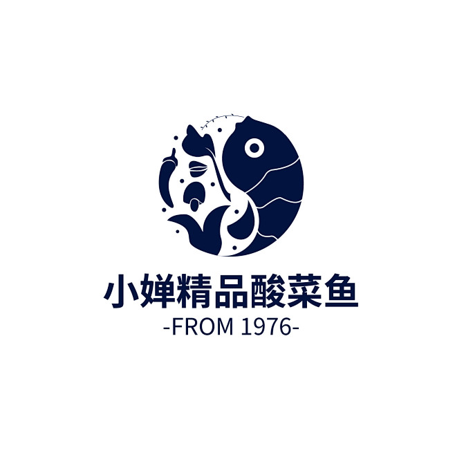 酸菜鱼logo设计 餐饮logo