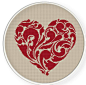十字绣图案，Crossstitch PDF格式，心脏，十字绣枕头模式，zxxc0161