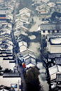 2014年的一场春雪，绍兴西小路·谢公桥