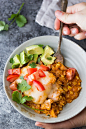 Cauliflower Rice Chicken Enchilada Casserole | Sweet Peas and Saffron