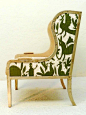 5 Favorites: Otomi Textiles as Upholstery : Remodelista.  From Casamidy, the Ixelles Wing Chair upholstered in a green Otomi fabric.