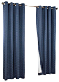 ThermaPlus "Iron Gate" Insulated Blackout Woven Jacquard, Navy, 50x95 contemporary-curtains