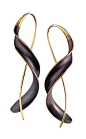 Bronze Ribbon Earrings by Nancy Linkin: Bronze Earrings available at www.artfulhome.com