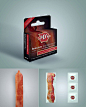 来自食品公司J&D’s Foods的一款愚人节商品，培根避孕套（Bacon condoms）