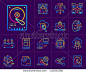 Gradient outline icons set of cloud computing, internet technology, data secure. Suitable for infographics, websites, print media and interfaces