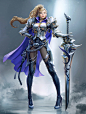Human Knights, seunghee lee : I have refined the concept art of man and woman knights designed for mobile games in 2015.