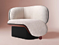 Upholstered wool armchair ELEFANTE by DOVAIN STUDIO