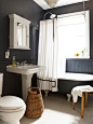 Traditional black and white bathroom 15