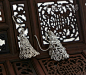 新年礼物 泰国泰银清迈 925手工纯银 圣诞树 松树 塔状女士耳环-淘宝网