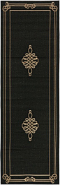 Contemporary Courtyard Hallway Runner 2'7"x8'2" Runner Black-Creme Area Rug contemporary-area-rugs
