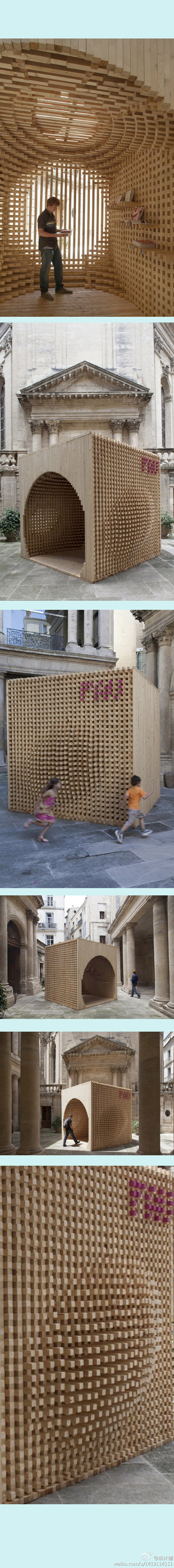 魅力木结构：导示亭，设立于建筑展入口处，...