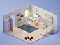 My perfect room motion animation design designer room b3d blender render isometric low poly