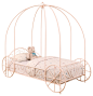 Kids Bedroom Pink Iron Canopy Carriage Girls Twin Bed traditional-kids-beds