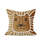 『狮子』现代可爱趣味儿童房橘色毛巾绣抱枕客厅沙发装饰样板间-淘宝网