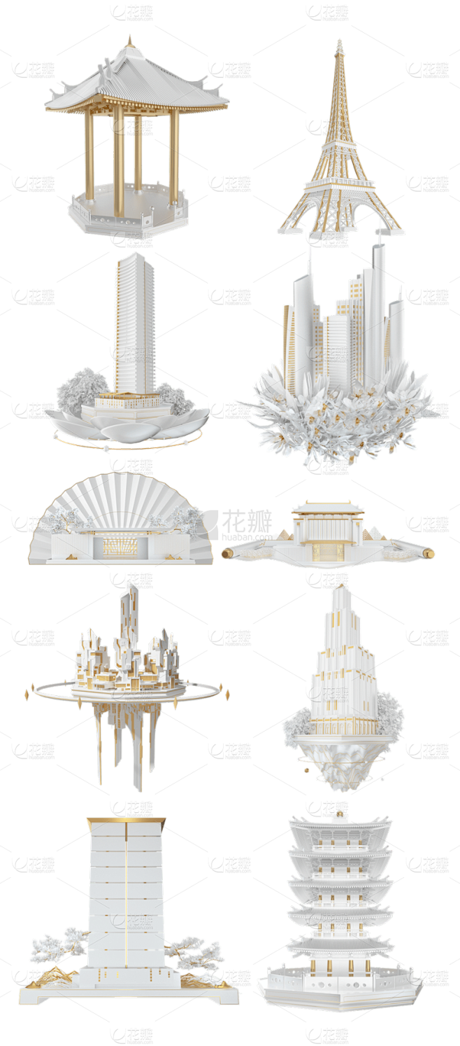 2309SC-素材组合-C4D-地产建筑...