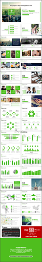绿色清新商务汇报PPT模板 #排版# #色彩#