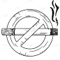 手绘-禁止标志-禁止吸烟