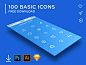 100 Basic Icons Set - Mockuplove : This handy set of 100 basic icons was designed and shared by PIPOVA. I hope you enjoy!
