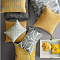 Suede Cutwork Pillow Cover, Sunshine