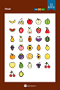 Fruit  Icon Pack - 32 Filled Outline Icons