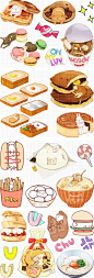 手绘萌系可爱卡通美食甜品蛋糕水印图标ps美化设计png免抠图52张-淘宝