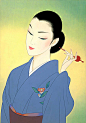 40张日本女郎插画，艳丽、气质、高贵，还透露着神秘感-数英网
