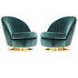 Milo Baughman for Thayer Coggin Swivel Club Chairs: