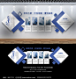 蓝色拼接企业立体文化墙模板图片