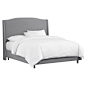 Grey Wingback Bed LOVE this bed!: