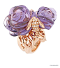 Dior高级珠宝Rose Pre-Catelan紫水晶双玫瑰花造型戒指