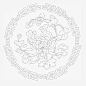 中国风圆形菊花纹理