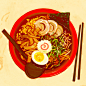 Ramen Room美食插画BY SARAH GO