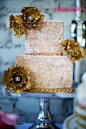 珍珠、金色的花朵，属于最高贵的女性——巴黎礼颂翻糖蛋糕