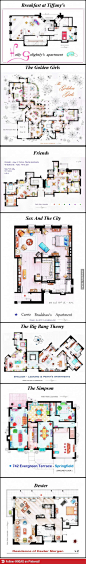 Floor plans of popular TV and film homes