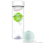 Glass Water Bottle with Fruit Iceball Maker水果冰球玻璃水杯-淘宝网