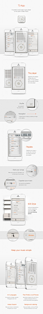 Dieter Rams Style Music App: T3 *** Influenced by the braun radio designs of dieter rams, the 'T3 music app' for iPhone integrates simplified controls and navigation features to minimize clutter and chaos in the device's song library. the browsing interfa