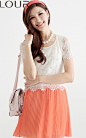 三彩正品2012新款夏装 甜美森女系短袖连衣裙D122524L20