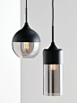 Lunar 1 Light Round Pendant in Black/Smoke. #BathroomLighting #Interior