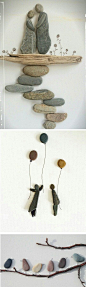 Beautiful inspiration for art with rocks, twigs and other nature items. Natural art would be perfect for a garden or canvas.: 