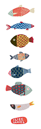 Elise Gravel illustration • fish • fun • art • cute • pattern • drawing:  #布艺# #纸艺#