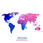 World Map Vector with gradients and geometric shapes