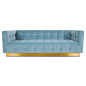 Delano Sofa in Velvet : Introducing Modshop's newest addition to our Delano sofa collection . This handcrafted, customizable sofa features a brass toekick base and delicately folded bi