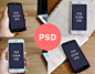 Free Photorealistic iphone 6 + Nexus 5 Mockups