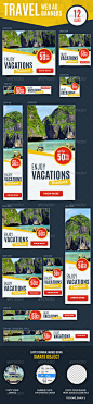 Multipurpose Travel & Vacations Web Ad Banners - Banners & Ads Web Elements