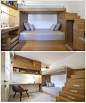创意家居空间设计：书房+卧室+上下铺+收纳楼梯，这空间利用太赞了！！！ [转]