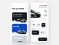 Car shop app shadow dribbble illustration graphic ios minimal shop car card dashboard design app ux ui