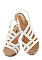 White Leather Strap Sandals