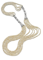 French Art Deco Natural Pearl and Diamond Sautoir by cecile